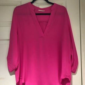 Hot Pink 3/4 Sleeve Tunic